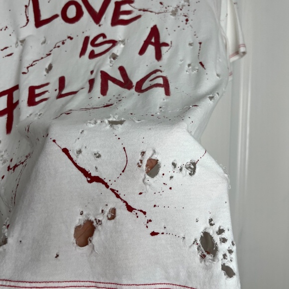 Distressed Graphic Tee “Love is a Feeling / Not a Decision” XS - Picture 8 of 8